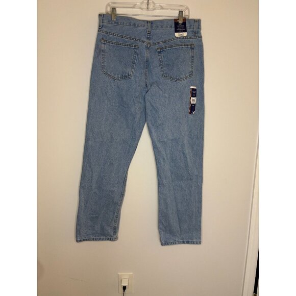 GEORGE NEW Regular Fit Jean Mens 34X30 Straight Leg Light Wash - Picture 3 of 9